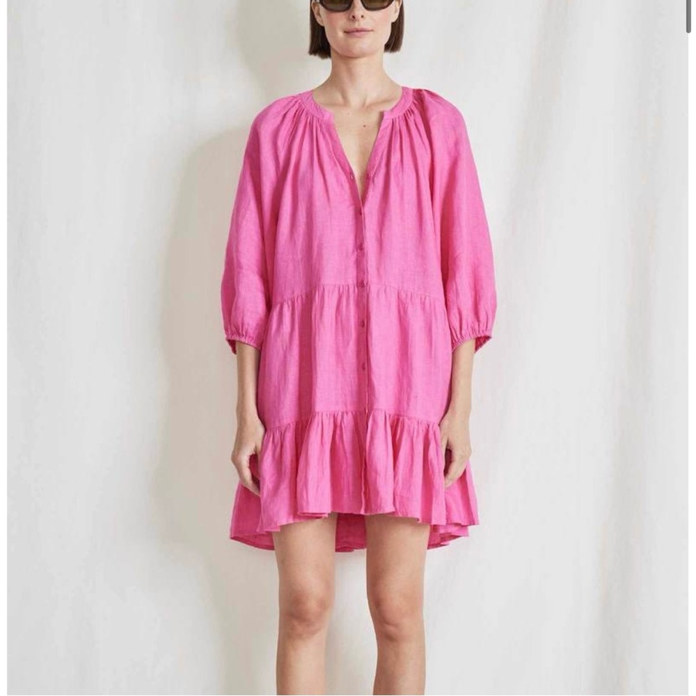 Apiece Apart 💗 Tiered Mini Mitte Dress Pink!